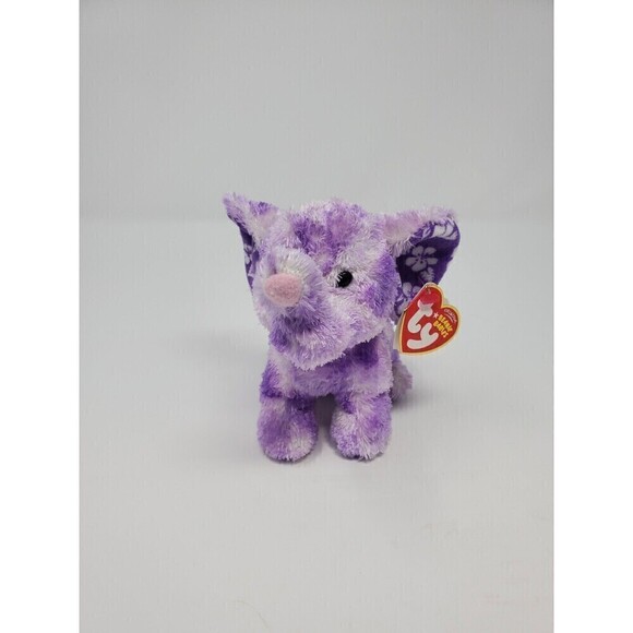 TY BEANIE BABY PURPLE COASTLINE ELEPHANT PLUSH COLLECTIBLE TRUNK UP 2007 W/ TAG - Picture 3 of 12
